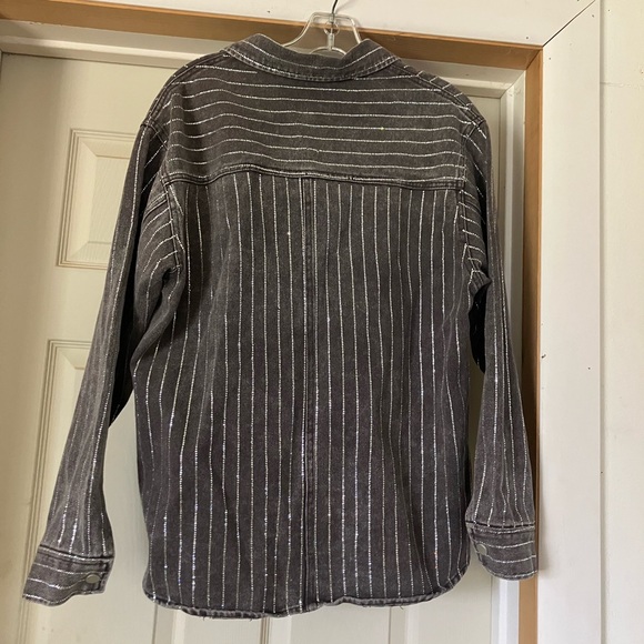 Blue B Western Denim Snap Button Up with Glitzy Detailing - Picture 5 of 7